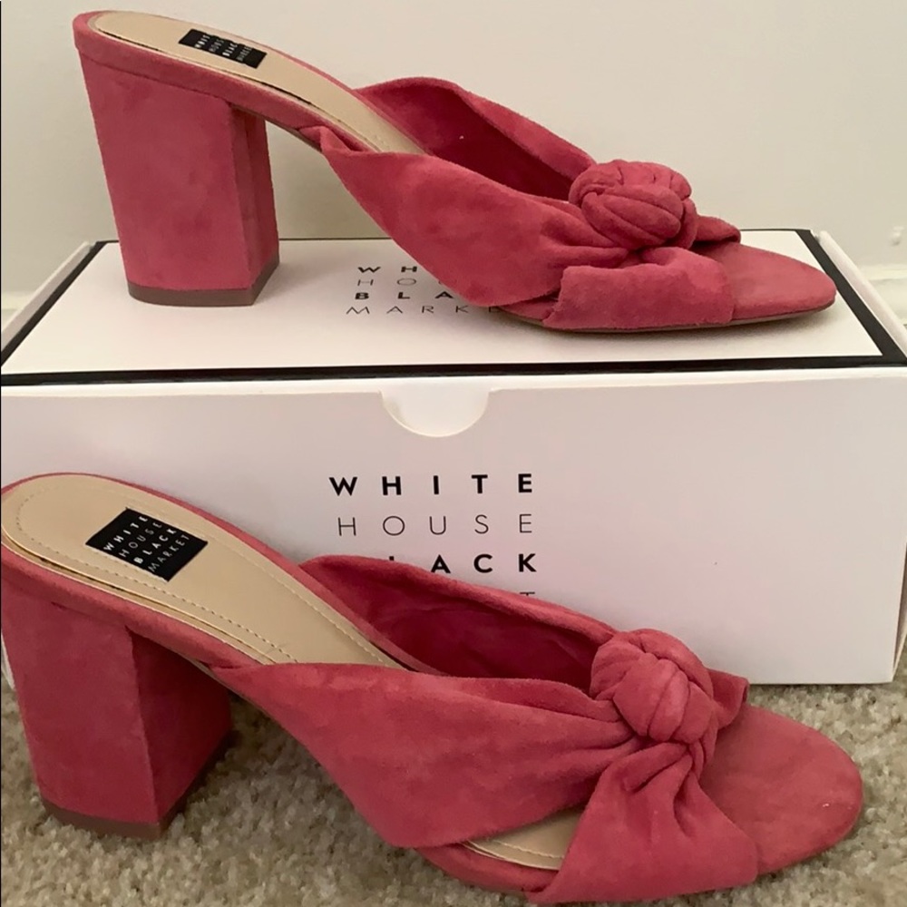Pink suede mule